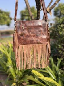 Nouveau Sac Bandoulière en Cuir Véritable Gravé et Frangé, Style Bohème, pour Femme, Multi-usages, Collection 2026 - Product Image 2