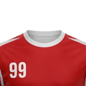 Uniforme de Balonmano Bicolor Rojo y Blanco para Hombre, Jersey de Manga Corta, Ropa Deportiva para Equipo, Prenda de Competición de Poliéster - Product Image 4