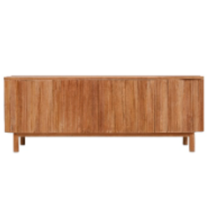 Mueble aparador de lujo con 4 puertas y marco de madera de teca natural para la decoración del hogar. - Product Image 2