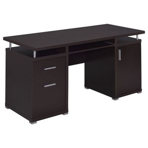 Scrivania per Computer Rochelle Cappuccino con 2 Cassetti per Uso Ufficio - Product Image 2