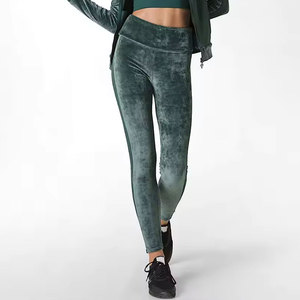 Leggings de sport taille haute Econex pour femme, soutien abdominal, réfléchissants, sans coutures, élastiques, avec poches, confort tout au long de la journée, longueur intégrale - Product Image 1