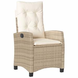 Juego de comedor de patio de ratán polivinílico beige de 5 piezas con cojines Colección de muebles de exterior elegante - Product Image 3