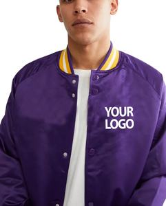 Chaqueta Bomber de Satén Estilo Universitario para Hombre, de Alta Calidad OEM, con Logotipo Frontal Personalizado, Impermeable y Reversible para Invierno - Product Image 4