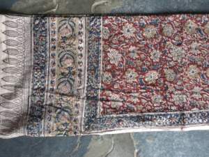 ผ้าฝ้ายโดบี้พิมพ์ลายคาลัมคารี ลายเรขาคณิตนามธรรม ผลิตด้วยมือจากอินเดีย สำหรับเสื้อผ้า เครื่องประดับ และของตกแต่ง - Product Image 2