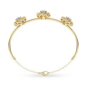 กำไลข้อมือแบบเปิดได้ทรงกลมประดับเพชรแล็บ 1 กะรัต ดีไซน์เกลียว โรสโกลด์ 14kt/18kt สวยงาม ทูวี. สำหรับผู้หญิงและเด็กผู้หญิงที่สวมใส่สร้อยข้อมือ - Product Image 4