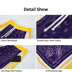 Shorts en maille sublimée pour hommes, unis, décontractés, confortables, taille mi-haute élastique, pour entraînement de basketball, séchage rapide, respirants - Product Image 5