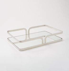 Bandeja Moderna de Metal Negro Mate con Patrón Geométrico en Relieve, Diseñada para Servir con Lujo, Decoración del Hogar, Hoteles y Restaurantes - Product Image 3