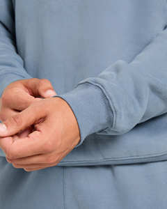 Ensemble de survêtement homme 2 pièces en coton épais de qualité supérieure, pull et pantalon de jogging bleus personnalisables - Product Image 5