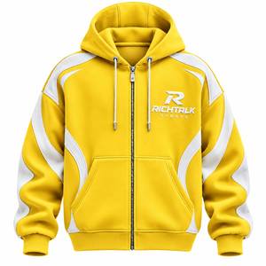Unisex High Quality 100% Cotton <b>Zip</b>-Up <b>Hoodie</b> Fleece Sweatshirt with <b>Pocket</b> Regular Fit Sporty Style Winter Wear - Product Image 2