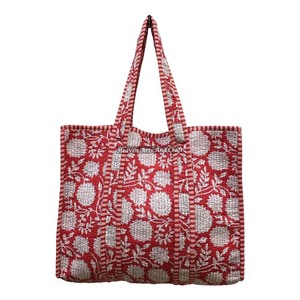 Grand sac en coton matelassé fait main, sac de shopping, sac de plage, sac écologique imprimé au bloc, sac à main pour femme, style indien - Product Image 6