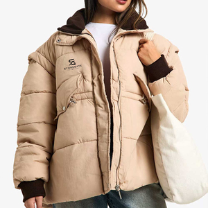 Chaqueta Acolchada de Moda para Mujer, Abrigo de Invierno Cálido con Capucha, Cortavientos, Color Sólido, Ligero, Nuevo, de Alta Calidad, con Logotipo, 2026 - Product Image 5
