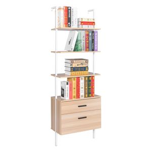 Libreria Industriale con Telaio in Acciaio Opaco e Cassetti in Legno Serie YJ - Product Image 5