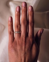 Anillo de Eternidad con Incrustaciones de Esmeraldas Cultivadas en Laboratorio, Corte Esmeralda, Sin Níquel, 2CTW, Plata de Ley 925 con Baño de Oro Rosa, Anillo de Boda Romántico