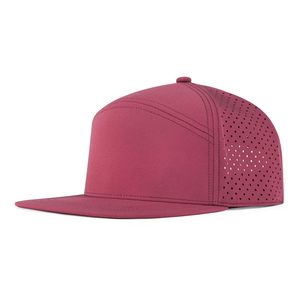 Gorra Unisex de 6 Paneles con Cierre a Presión, Color Borgoña, Malla Transpirable, Ajustable, Visera Plana, Estilo Casual, para Adultos, Primavera/Verano - Product Image 2