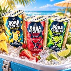 Bebida de Té de Burbujas Alcohólica Lista para Beber, Cóctel Tropical con Boba Explosiva para la Venta Minorista de Bebidas Modernas - Product Image 2