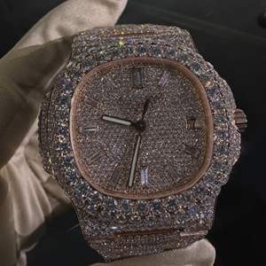 Reloj de Diamantes Cultivados en Laboratorio Personalizado de Alta Calidad Estilo Hip Hop para Hombre, Reloj de Diamantes VVS para Regalo - Product Image 1