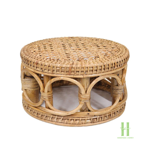 Eco-friendly Natural Wicker Rattan Coffee <b>Table</b> Round Handmade Boho Furniture for Living Room <b>Balcony</b> Hotel and Resort Use - Product Image 2
