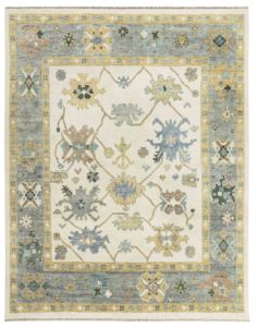 Alfombra estilo Oushak, alfombra de área Oushak, alfombra floral de estilo transicional, alfombra de área de pelo bajo hecha a máquina, alfombra estilo Oushak para sala de estar - Product Image 4