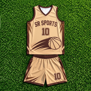 Uniformes de basket-ball personnalisés Sibrin en gros |   Maillots et shorts d'équipe avec logo, nom et numéro |   Ensemble de basket-ball réversible sublimé USA - Product Image 4