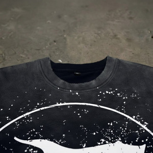 เสื้อยืดกราฟิกโอเวอร์ไซส์ทรงบ็อกซี่พรีเมียมผ้าฝ้าย 100% สกรีนลายวินเทจแบบคัสตอมสำหรับผู้ชาย - Product Image 3