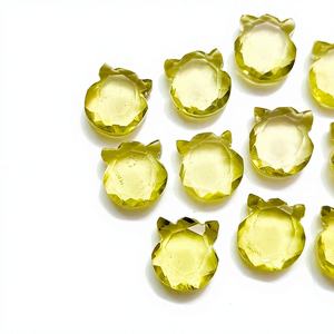 Cuentas de cuarzo limón natural facetadas en forma de gato, piedras talladas de 12 mm, piedras sueltas con forma de gatito para la fabricación de joyas, precio al por mayor. - Product Image 1
