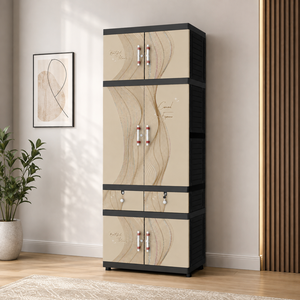 Armario/Guardarropa Naiba Fit Pro de Plástico, Elegancia Casual, Puertas Planas con Cajón para Ropa y Almacenamiento en el Dormitorio - Product Image 1