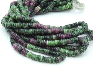 Cuentas de Zoisita Rubí Pulidas y Lisas en Forma de Botón de Neumático/Rueda - 16 Pulgadas, 6-7MM Aprox. - Para Fabricación de Joyas - Piedra Natural - Product Image 5