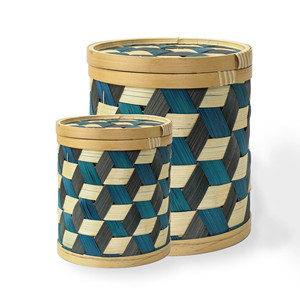 Bamboo bakery packaging <b>box</b> natural fiber storage boxes lidded baskets for tea leaf & <b>cake</b> - Product Image 1