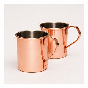 Tasses à Moscow Mule 100 % cuivre pur, fabrication artisanale haut de gamme, vaisselle en métal de qualité alimentaire pour bars et restaurants, tasse à Mule en cuivre poli - Product Image 5