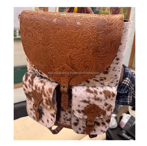 กระเป๋าหนังวัวแท้สไตล์โบฮีเมียนของผู้หญิงอินเดียกระเป๋าถือแบบโบฮีเมียนที่หรูหรามีขอบแบบโบฮีเมียนตกแต่งด้วยลายปัก - Product Image 1