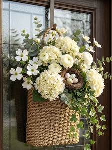Cesta Colgante de Mimbre Tejida a Mano de Primera Calidad, Decoración de Pared para Bodas, Maceta de Mimbre para una Recepción de Boda Elegante y con Estilo - Product Image 3