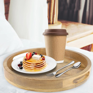 Bandeja de madera de mango de calidad superior con asas laterales Tablero de servidor de madera natural para restaurante buffet de hotel y desayuno de cocina - Product Image 2