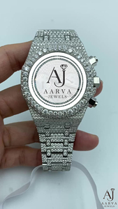 Montre analogique à quartz chronographe en acier inoxydable de luxe pour homme AARVA JEWELS, cadran de 25 mm, résistance à l'eau 3 BAR, fermoir caché - Product Image 4
