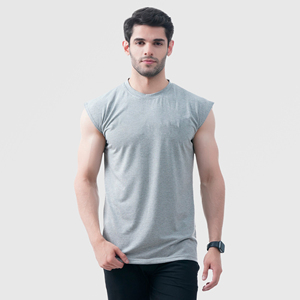 Camiseta sin Mangas para Hombre, Cuello Redondo, Tejido Transpirable de Algodón/Poliéster, Informal, Deportiva, Ligera y de Secado Rápido, Superventas - Product Image 1
