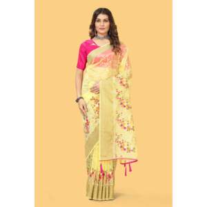 Hermoso hilo multicolor y Zari-Dori Work Party Work Wear Saree para vestidos de Graduación - Product Image 6