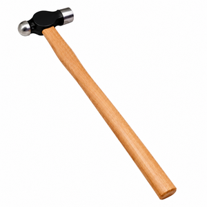 Marteau de polissage à tête ronde avec manche en bois pour travaux métalliques, usage artisanal - Product Image 1