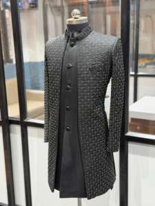 ชุดโคติอินโดเวสเทิร์น 3 ชิ้น คุณภาพพรีเมียมสำหรับผู้ชาย พร้อมเสื้อคุर्ตาดีไซน์เนอร์ ราคาไม่แพง - Product Image 3