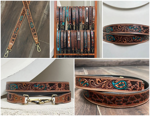 Vente en gros de cuir usiné à la main de haute qualité Bandoulière personnalisée en cuir véritable pour guitare et appareil photo Pièces et accessoires - Product Image 3