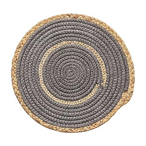 Beachy Seagrass <b>Table</b> <b>Mats</b> <b>Round</b> Woven Straw Placemats Natural Wicker Chargers for Vacation Home <b>Table</b> Decor - Product Image 2
