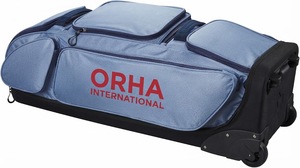 ORHA INTERNATIONAL Nylon Sports <b>Duffel</b> <b>Bag</b> 50-70L Capacity Rolling Travel Gear Case Blue with <b>Wheels</b> - Product Image 4