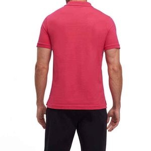 Polo Rojo de Manga Corta para Hombre, 100% Algodón, Tejido Piqué Personalizado, Color Sólido Informal, Transpirable, Corte Regular - Product Image 6