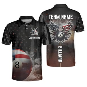Camiseta de Polo Personalizada para Hombre, Manga Corta, Diseño de Billar con Impresión Digital, Secado Rápido, Poliéster, Ropa Casual - Product Image 4