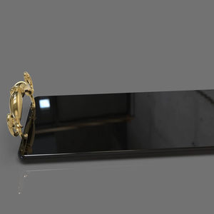 Plateau de service de luxe en acier inoxydable écologique avec poignées, design carré décoratif, idéal pour les cadeaux d'affaires - Product Image 1