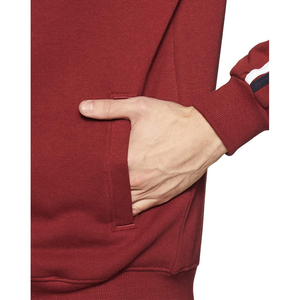 Sweat-shirt à capuche zippé rouge pour homme, coupe classique, couleur unie, en molleton bouclette, décontracté, pour l'automne - Product Image 3