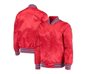 Best Quality Custom Women Satin Varsity Jackets Breathable Satin Material With Custom Basketball Logo For <b>Men</b> - Product Image 1