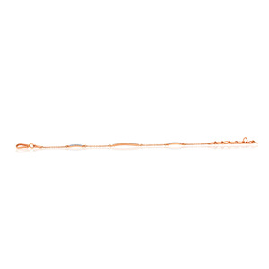 สร้อยข้อมือแท่งเพชรโค้งสามชั้นสีโรสโกลด์ - Product Image 2