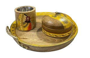 3-Tier Acacia Wood Cake Cookie Stand <b>Bowls</b> Three-Layered Wooden Tray Wedding Birthday Party <b>Dessert</b> Display Composed <b>Glass</b> Metal - Product Image 5