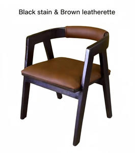 เก้าอี้ทานอาหารทรงโค้งมน ตกแต่งด้วยไม้มะม่วง พร้อมเบาะหนัง PU สำหรับบ้าน ร้านกาแฟ ร้านอาหาร และโรงแรม! - Product Image 2