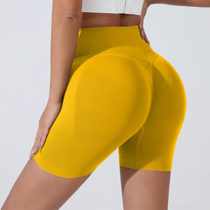 Women's High Waist Ruched Butt Yoga Shorts Solid Color Seamless Breathable Four-Way Stretch Spandex/Nylon Elastic Waist Workout - Product Image 2