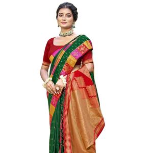 ผ้าซิ่นไหมพิมพ์ลายดิจิทัลหลากสี Chhavi พร้อมเสื้อคลุม ดีไซน์ใหม่ พร้อมสวมใส่ เสื้อผ้าอินเดียและปากีสถาน - Product Image 1